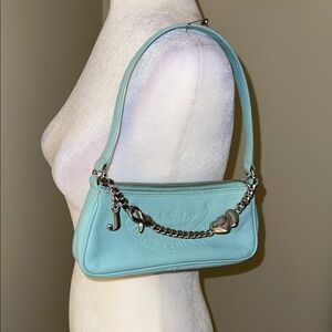 Juicy Couture Light Blue Mini Shoulder Bag with Chain Accent